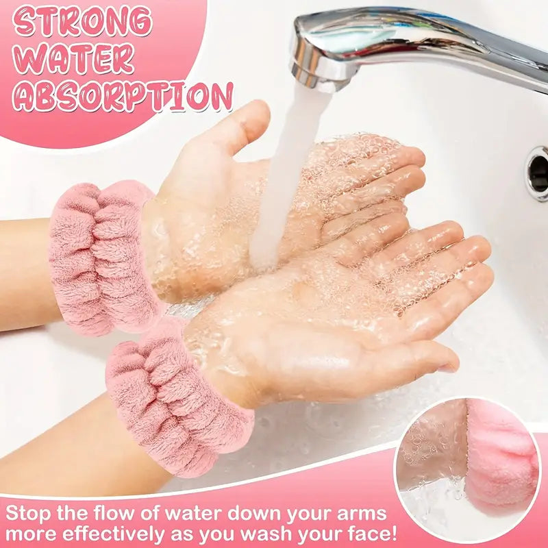 3-Piece Head & Wrist Band Set – Keeps Hair Dry & Hands Mess-Free