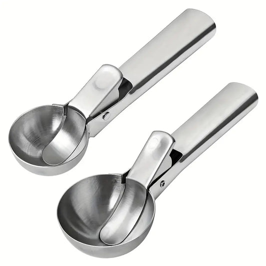 Stainless Steel Ice Cream Scoop with Lever – Perfect Round Scoops Every Time