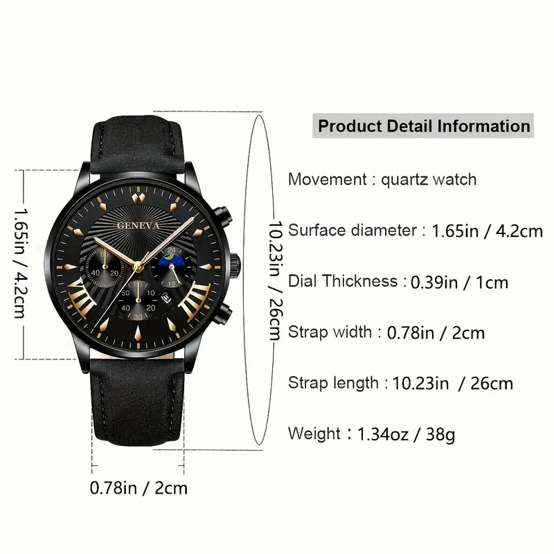 2pc Men's Fashion Quartz Watch - Includes Braided Bracelet - Business & Casual Wear
