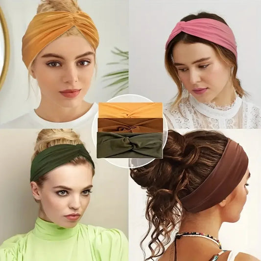 Soft & Stretchy Wide Headbands – Bohemian Knotted Hair Wraps for Comfort & Style