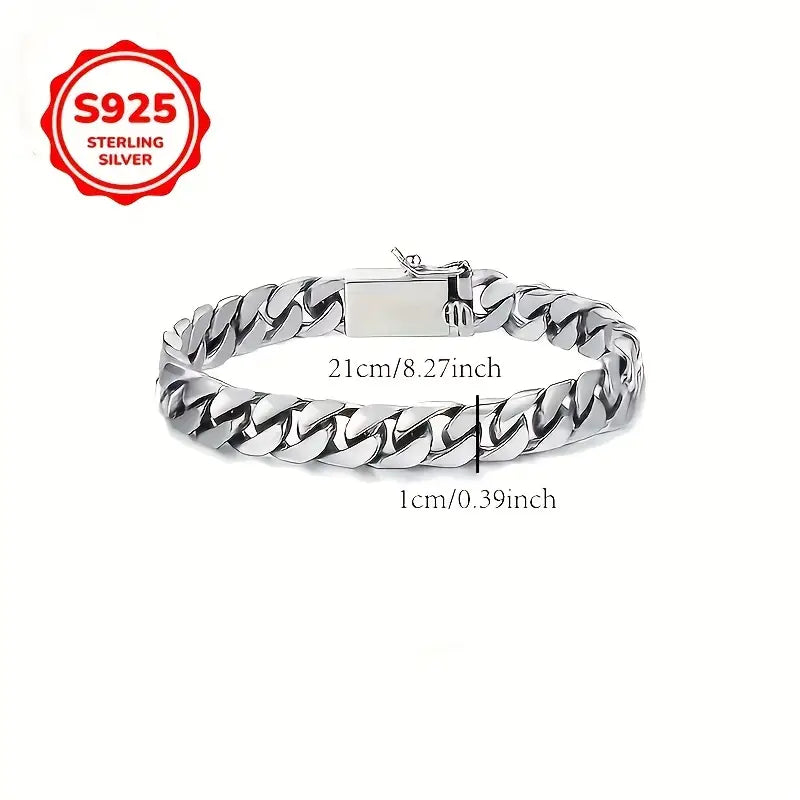 925 Sterling Silver Cuban Chain – Minimalist Vintage Style, Perfect for Everyday Wear & Gifting