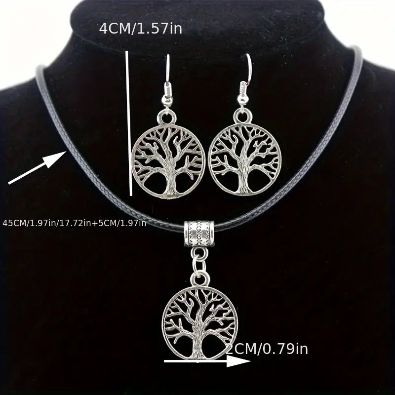 Tree of Life Pendant Necklace & Earrings Set