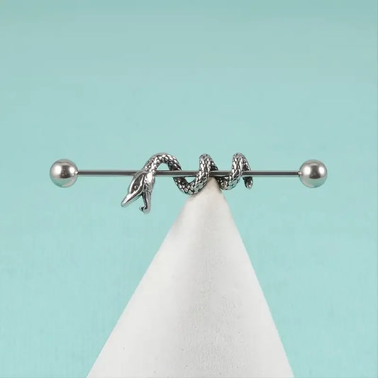 Snake Industrial Earrings – Bold, Edgy & Unique Statement Piece