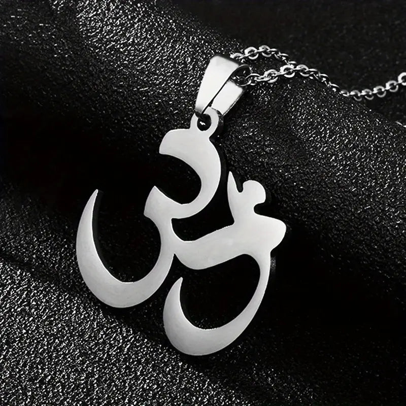 Stainless Steel Om Pendant Necklace – Yoga & Spiritual Chain for Daily Wear