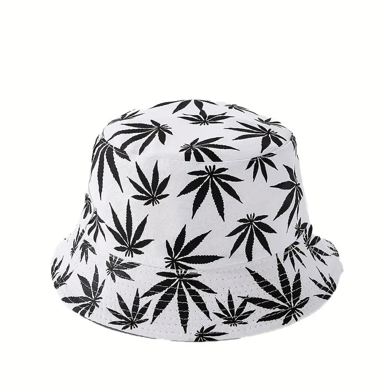 Reversible Weed Leaf Bucket Hat – Bold Cannabis Print | 58cm Unisex Fit