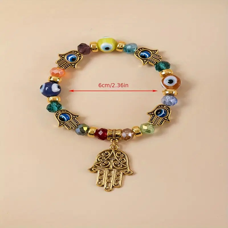 Multi-Colored Hamsa Hand Chain - Symbol of Protection & Good Fortune