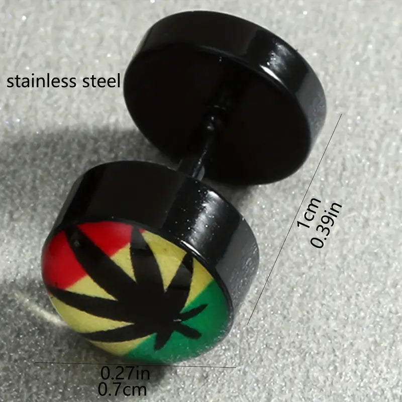 Funky Rasta Stud Earrings - Colorful & Hypoallergenic