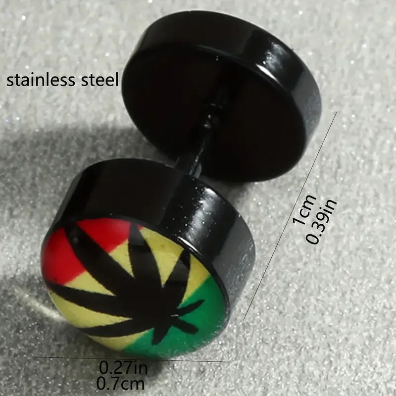 Funky Rasta Stud Earrings - Colorful & Hypoallergenic