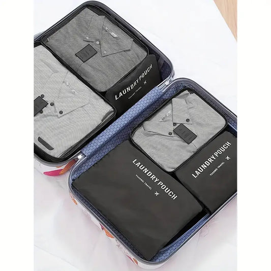 6-Piece Travel Storage Bag Set – Large Nylon & Mesh Organizers with zips