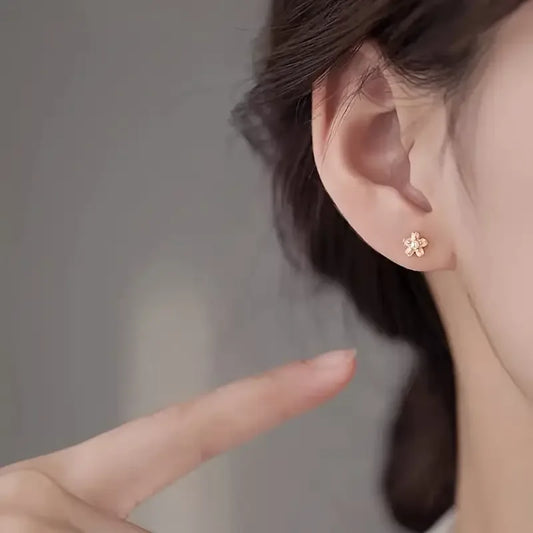 Pair of Pink Flower Earrings – Cute & Simple Design, Perfect for Daily Wear & Gifting
