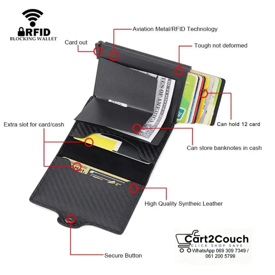 Carbon Finish RFID Blocking Card holder