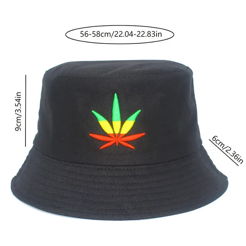 Weed Leaf Bucket Hat – Minimalist Cannabis-Inspired Streetwear