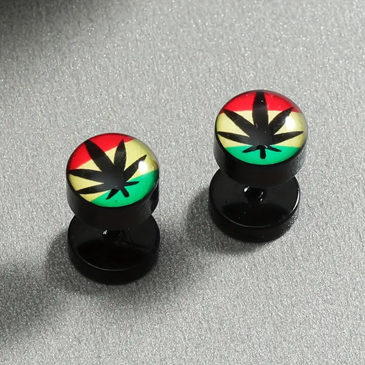 Funky Rasta Stud Earrings - Colorful & Hypoallergenic