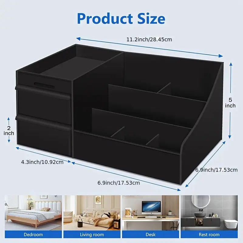 Multi-Compartment Storage Organizer with Drawers for a Neat, Tidy Space
