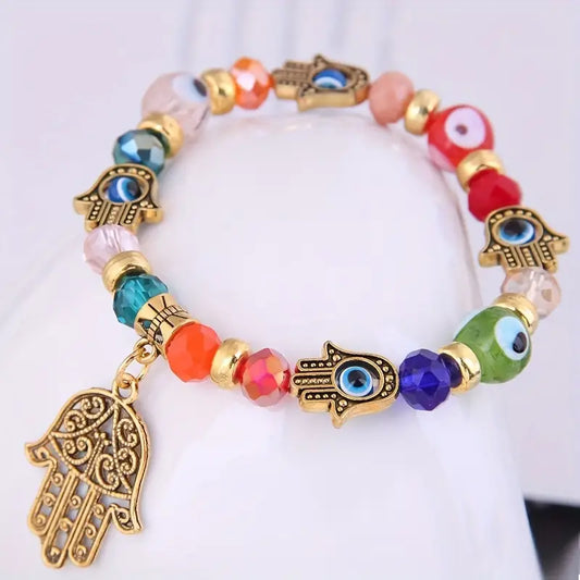 Multi-Colored Hamsa Hand Chain - Symbol of Protection & Good Fortune