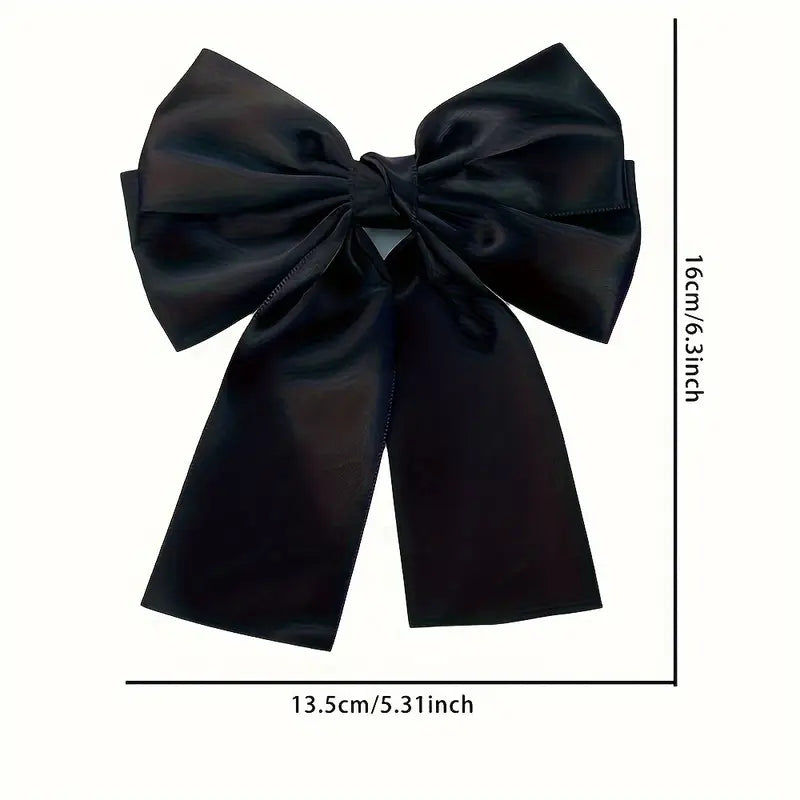 Satin Bow Hair Clips – Classic Ribbon Barrettes for Stylish Hair Styling