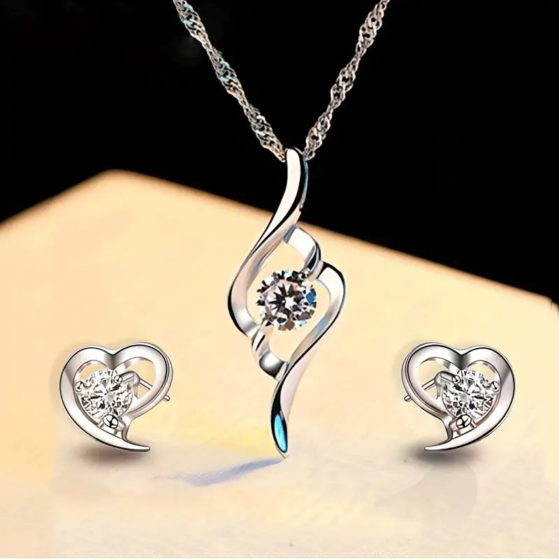 Elegant Earrings & Necklace Set – Unique Alloy Design, Timeless Jewelry for Special Occasions & Gifting