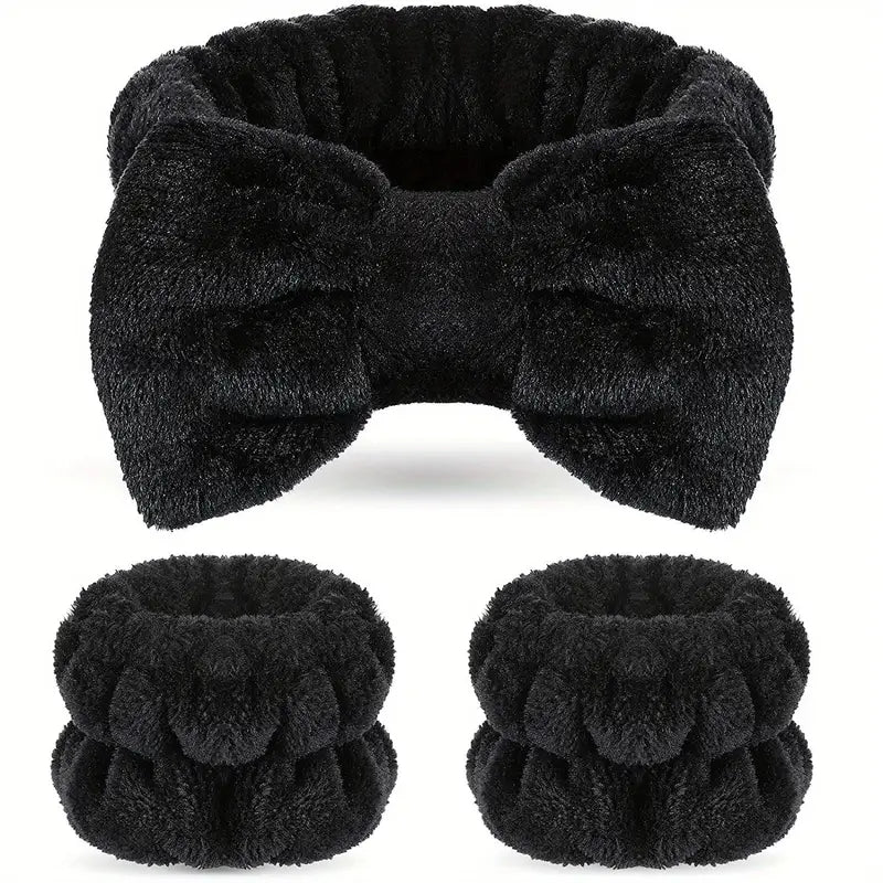 3-Piece Head & Wrist Band Set – Keeps Hair Dry & Hands Mess-Free