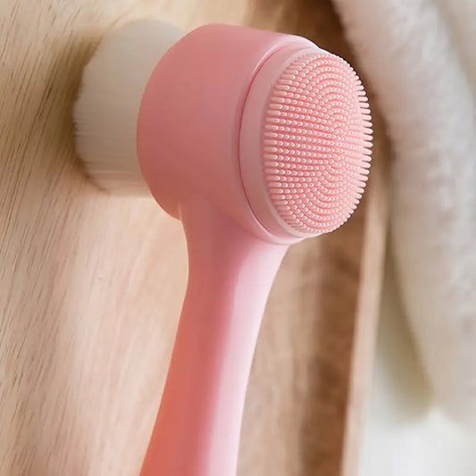 Dual-Sided Silicone Facial Cleansing Brush – Gentle Exfoliating & Massage Tool