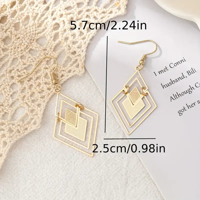 Chic Summer Drop Earrings – Copper & Iron Design, Perfect for Vacations & Everyday Style