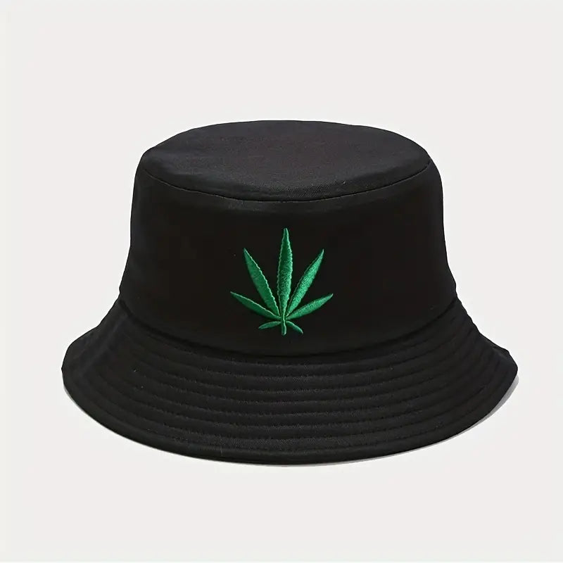 Weed Leaf Bucket Hat – Minimalist Cannabis-Inspired Streetwear