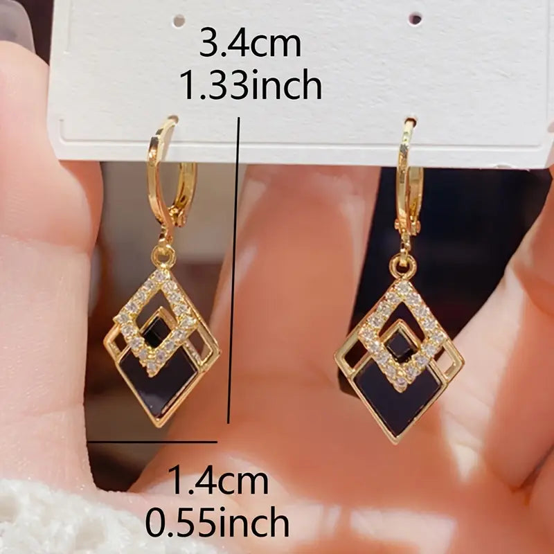 Geometric Drop Earrings – Elegant Statement Piece for Women