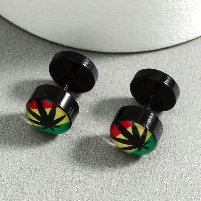 Funky Rasta Stud Earrings - Colorful & Hypoallergenic