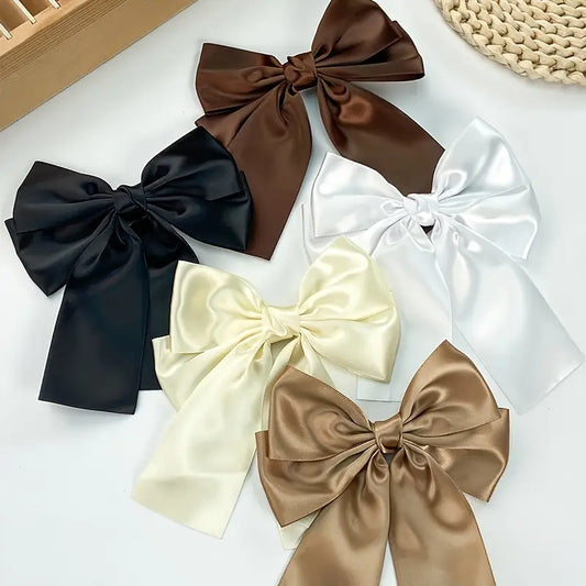 Satin Bow Hair Clips – Classic Ribbon Barrettes for Stylish Hair Styling