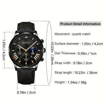 2pc Men's Fashion Quartz Watch - Includes Braided Bracelet - Business & Casual Wear