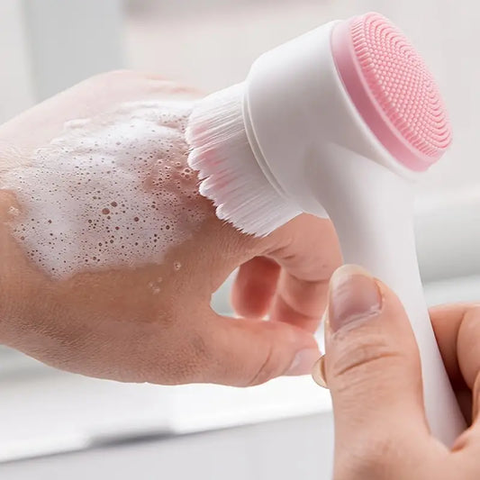 Dual-Sided Silicone Facial Cleansing Brush – Gentle Exfoliating & Massage Tool