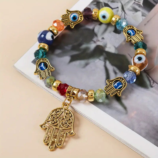 Multi-Colored Hamsa Hand Chain - Symbol of Protection & Good Fortune