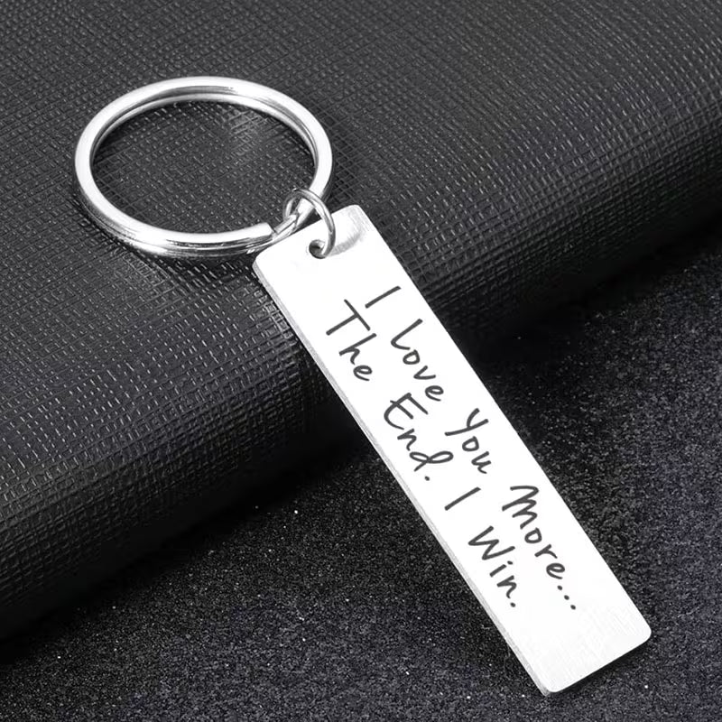Romantic 'I Love You More, The End, I Win' Keychain – Perfect Valentine's Day Gift