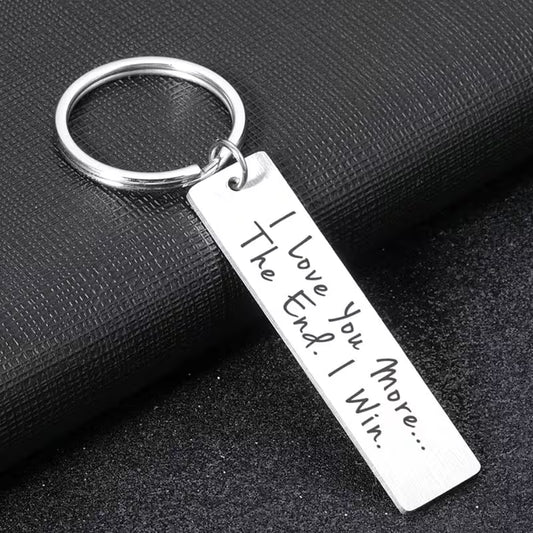 Romantic 'I Love You More, The End, I Win' Keychain – Perfect Valentine's Day Gift