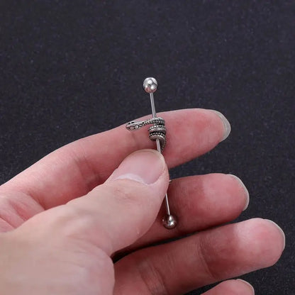 Snake Industrial Earrings – Bold, Edgy & Unique Statement Piece