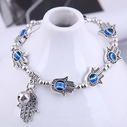 Intricate Silvery Hamsa Handchain - Symbol of Protection & Good Luck