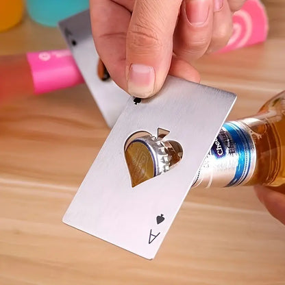 Aluminum Ace of Spades Bottle Opener - Playing Card Design - Compact & Durable