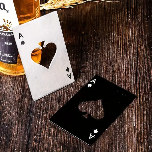 Aluminum Ace of Spades Bottle Opener - Playing Card Design - Compact & Durable