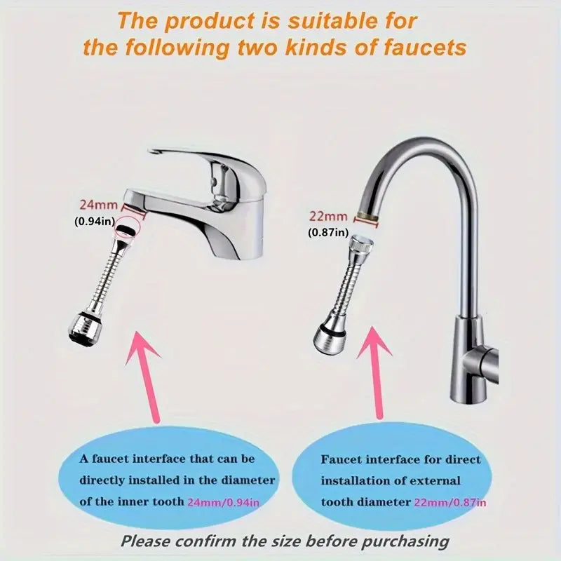 Adjustable Stainless Steel Faucet Extender – Anti-Splash Sink Spray Nozzle