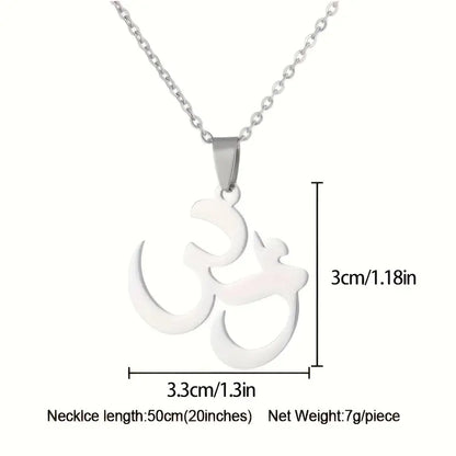 Stainless Steel Om Pendant Necklace – Yoga & Spiritual Chain for Daily Wear