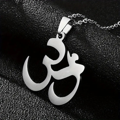 Stainless Steel Om Pendant Necklace – Yoga & Spiritual Chain for Daily Wear