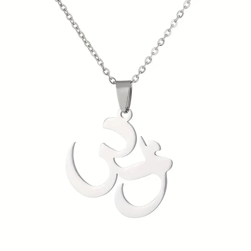 Stainless Steel Om Pendant Necklace – Yoga & Spiritual Chain for Daily Wear