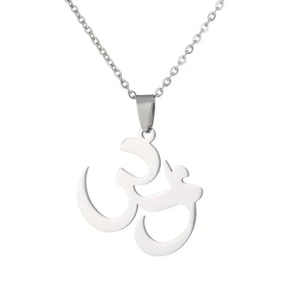 Stainless Steel Om Pendant Necklace – Yoga & Spiritual Chain for Daily Wear