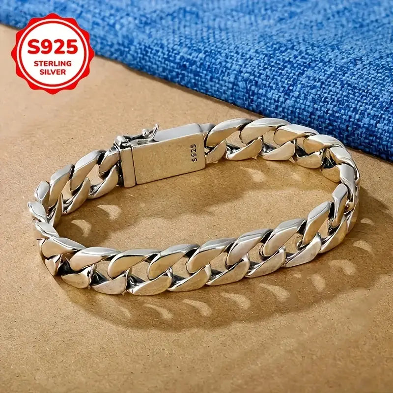 925 Sterling Silver Cuban Chain – Minimalist Vintage Style, Perfect for Everyday Wear & Gifting