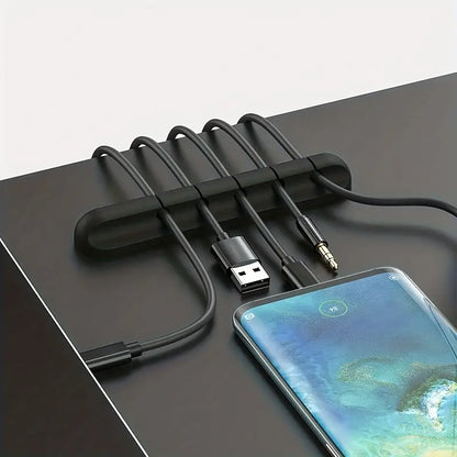 5-Slot Cable Organizer – Desk Cord Management Solution for a Tidy Setup