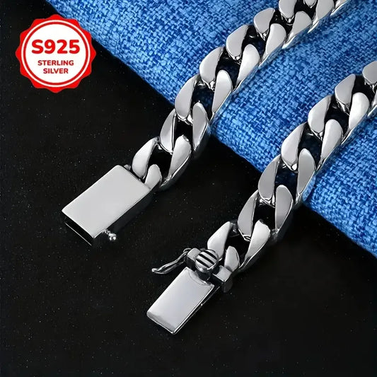 925 Sterling Silver Cuban Chain – Minimalist Vintage Style, Perfect for Everyday Wear & Gifting