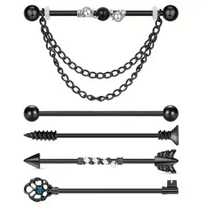 Unique Black Industrial Earrings Set – Bold, Modern & Versatile Designs