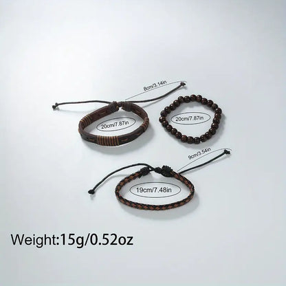 4-Piece Brown Watch & Bracelet Set – Stylish Everyday Accessory