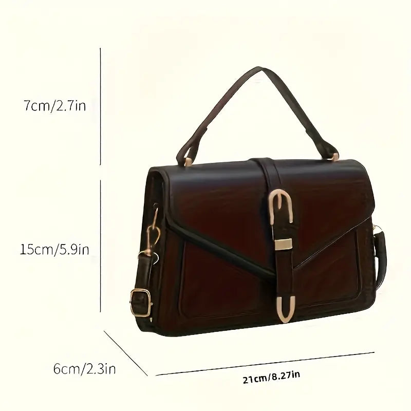 Women’s Square Crossbody Bag – Luxury Style with Detachable Gold-Tone Chain Strap