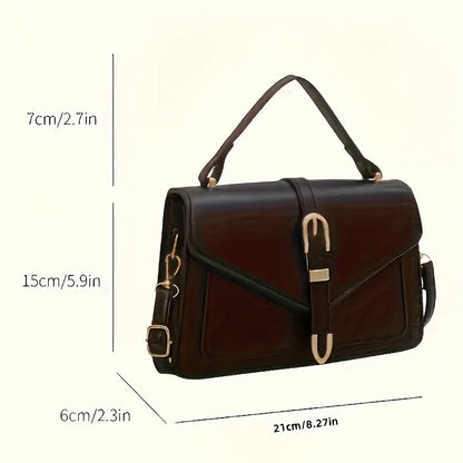 Women’s Square Crossbody Bag – Luxury Style with Detachable Gold-Tone Chain Strap