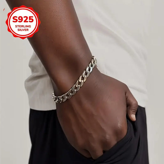 925 Sterling Silver Cuban Chain – Minimalist Vintage Style, Perfect for Everyday Wear & Gifting